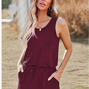 Maroon Sleeveless Romper